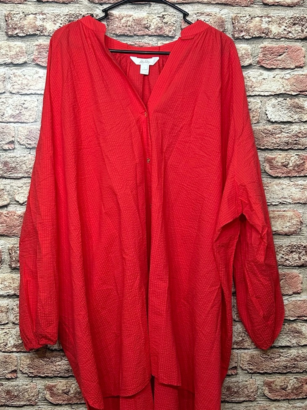 Lilly Pulitzer Button-Front Women's Top L Extremely oversized Swimsuit coverup